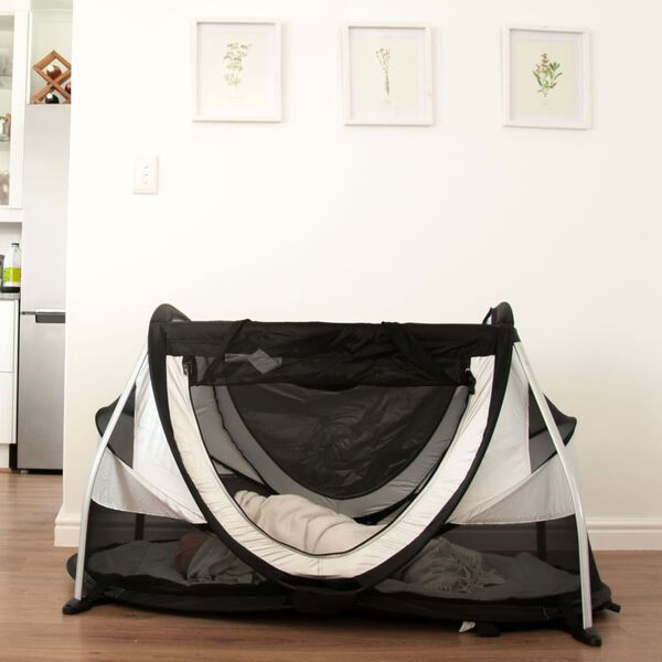 DERYAN Ł&oacute;żeczko turystyczne pop-up Peuter Box z moskitierą, kremowe