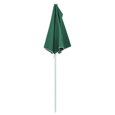 vidaXL Półokrągły parasol ogrodowy na słupku, 180x90 cm, zielony