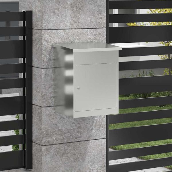 vidaXL Skrzynka na przesyłki z drzwiami Czarny 47.5 x 38 x 59 cm