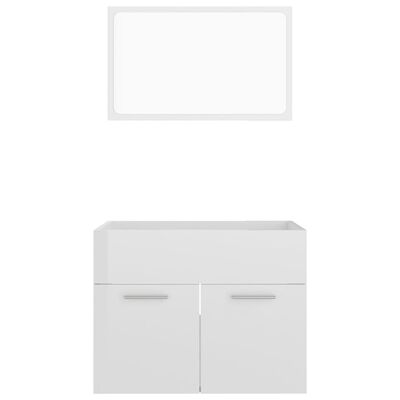 vidaXL 2-cz. zestaw mebli łazienkowych, wysoki połysk, biały