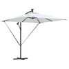 vidaXL Parasol plażowy z paskami LED piaskowy 249 x 249 x 250 cm