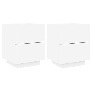 vidaXL Szafki nocne z LED, 2 szt., białe, materiał drewnopochodny