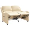 vidaXL Rozkładany fotel masujący, 2-os., kremowy, obity tkaniną