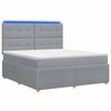 vidaXL Ł&oacute;żko z box spring LED z materacem jasnoszary 160 x 200 cm