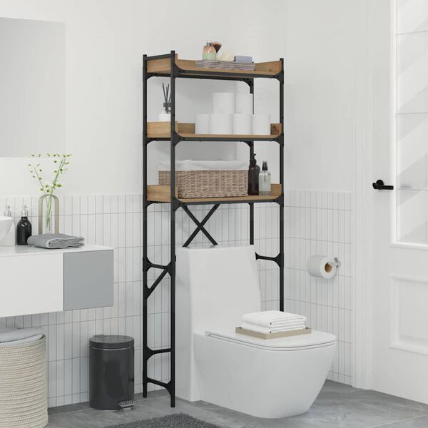 vidaXL Półka na pralkę z półką Dąb rzemieślniczy 67 x 25 x 163 cm