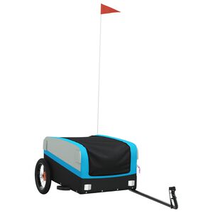 vidaXL Przyczepka rowerowa, czarno-niebieska, 30 kg, żelazo