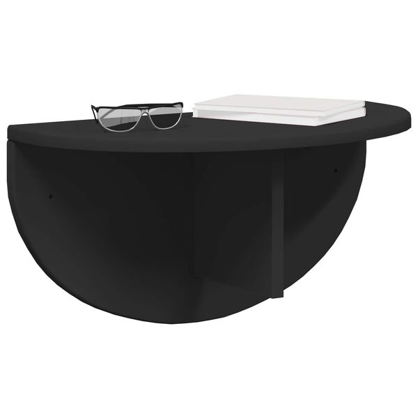 vidaXL P&oacute;łka ścienna Czarny 48 x 24 x 24 cm Materiał drewnopochodny