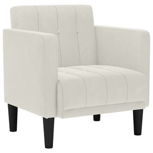 vidaXL Sofa Fotel z Podłokietnikami Kremowy 53 cm Aksamit