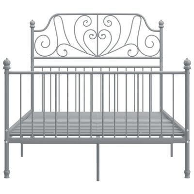 vidaXL Rama łóżka, szara, metalowa, 120 x 200 cm