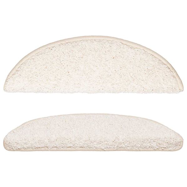 vidaXL Maty na schody 15 szt. 56x17x3 cm Białe p&oacute;łokrągłe