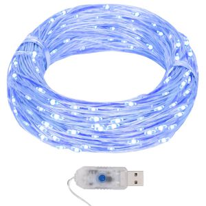 vidaXL Lampki świąteczne, 40 m, 400 niebieskich diod LED, 8 funkcji