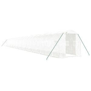 vidaXL Szklarnia ze stalową ramą, biała, 48 m&sup2;, 24x2x2 m