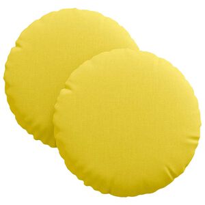 vidaXL Poduszki na siedziska 2 szt. tkanina Jasnoż&oacute;łty &Oslash;30 x 13 cm