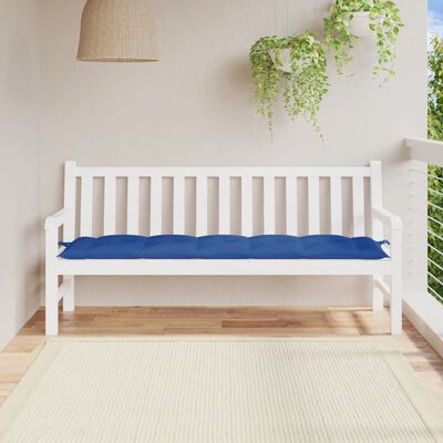 vidaXL Poduszka na ławkę ogrodową, niebieska, 180x50x7cm, tkanina