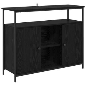 vidaXL Bufet Czarny Dąb 100 x 35 x 80 cm Drewno inżynieryjne