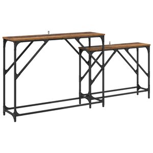 vidaXL Konsola 2 szt. Stare drewno 100 x 28 x 75 cm