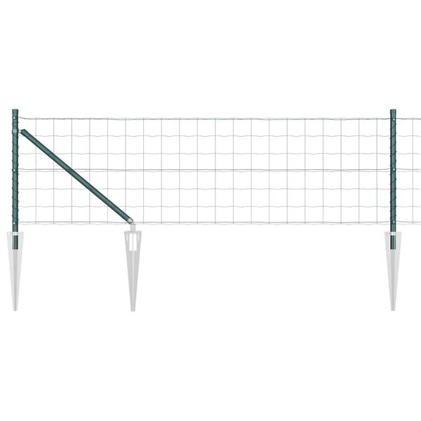 vidaXL Ogrodzenie z słupkiem Zielony 0,6 x 10 m Stal i PVC
