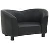vidaXL Sofa dla psa, czarna, 67x41x39 cm, sztuczna sk&oacute;ra