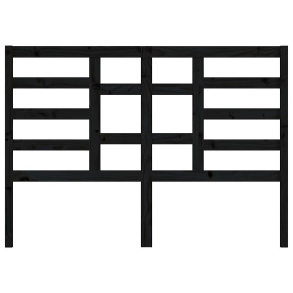 vidaXL Wezgłowie łóżka, czarne, 166x4x104 cm, lite drewno sosnowe