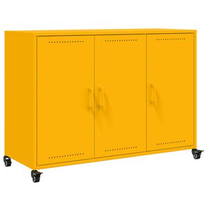vidaXL Szafka, musztardowa, 100,5x39x72 cm, stal