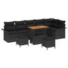 vidaXL Zestaw Sof na Ogr&oacute;d z poduszką z przechowywaniem 9 pcs Czarny