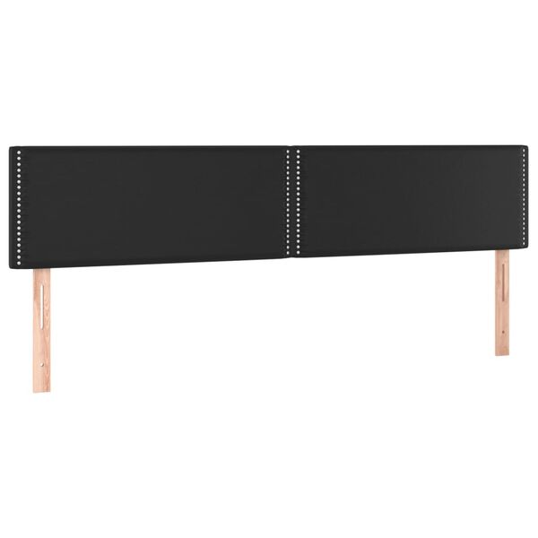 vidaXL Zagł&oacute;wek do ł&oacute;żka z LED, czarny, 160x5x78/88 cm, sztuczna sk&oacute;ra