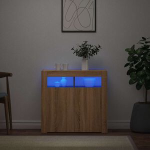vidaXL Szafka z oświetleniem LED, dąb sonoma, 80x35x75 cm