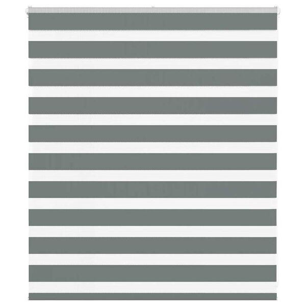 vidaXL Roleta zebra, ciemnoszara, szerokość tkaniny 125,9cm, poliester