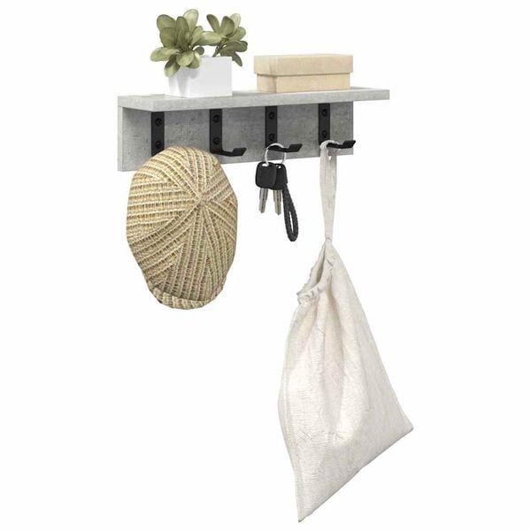 vidaXL Wieszak na płaszcze montowany na ścianie Betonowy szary