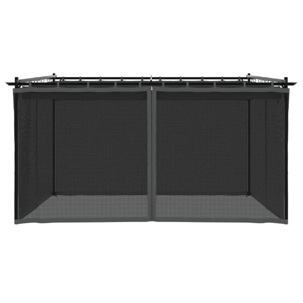 vidaXL Altanka ze ścianami z siatki, antracytowa, 4x3 m, stal