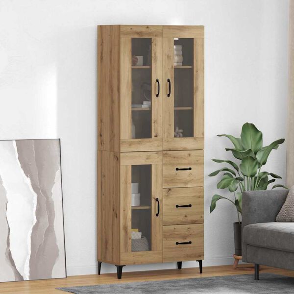 vidaXL Highboard z szufladą Dąb rzemieślniczy 69,5 x 34 x 180 cm