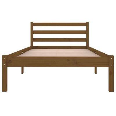 vidaXL Rama łóżka, lite drewno sosnowe, 90x200 cm, miodowy brąz