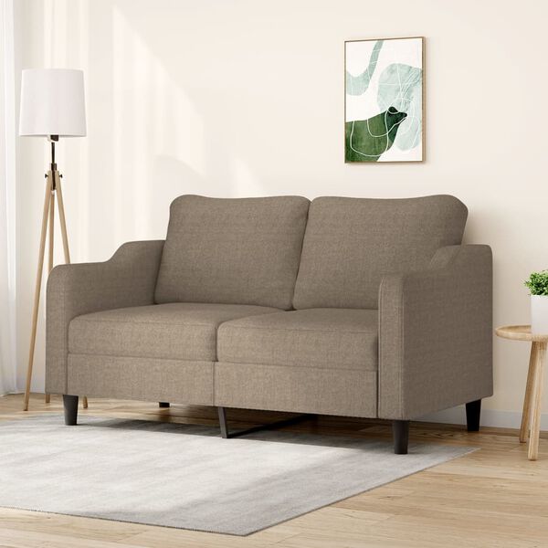 vidaXL Sofa 2-osobowa, kolor taupe, 140 cm, tapicerowana tkaniną