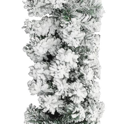 vidaXL Świąteczna girlanda pokryta śniegiem, zielona, 20 m, PVC