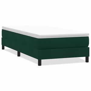 vidaXL Ł&oacute;żko typu Box Spring bez materaca Ciemnozielone 90x220 cm