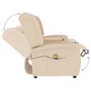 vidaXL Rozkładany fotel masujący z uchwytem, 2-os., kremowy