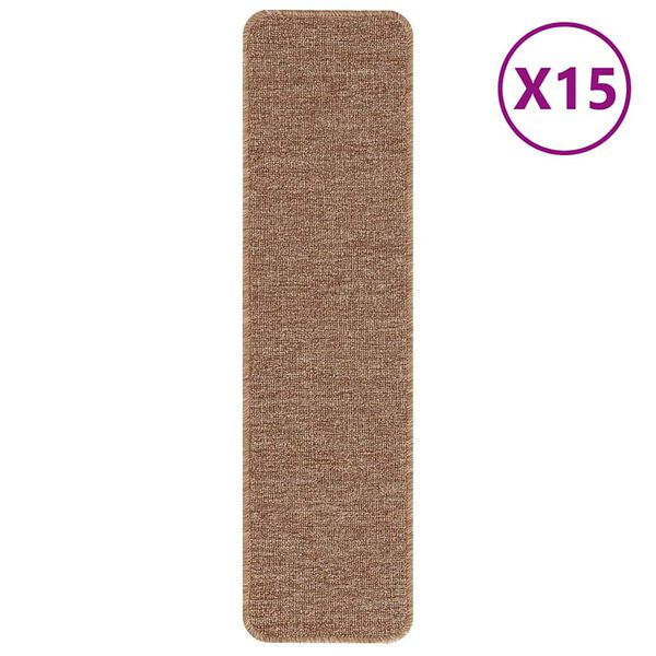 vidaXL Mats antypoślizgowe na schody 15 pcs Żółty 75 x 20 cm PP