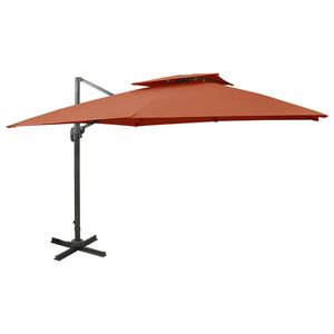 vidaXL Parasol wiszący z podw&oacute;jną czaszą, 300x300 cm, terakota