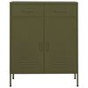 vidaXL Szafka, oliwkowozielona, 80x35x101,5 cm, stalowa