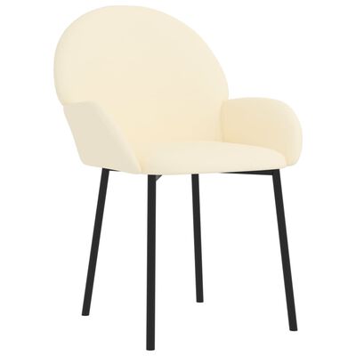 vidaXL Krzesła stołowe, 2 szt., kremowe, obite sztuczną skórą