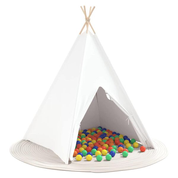 vidaXL Namiot Teepee Biały 120 x 120 x 150 cm Tkanina i Plastik
