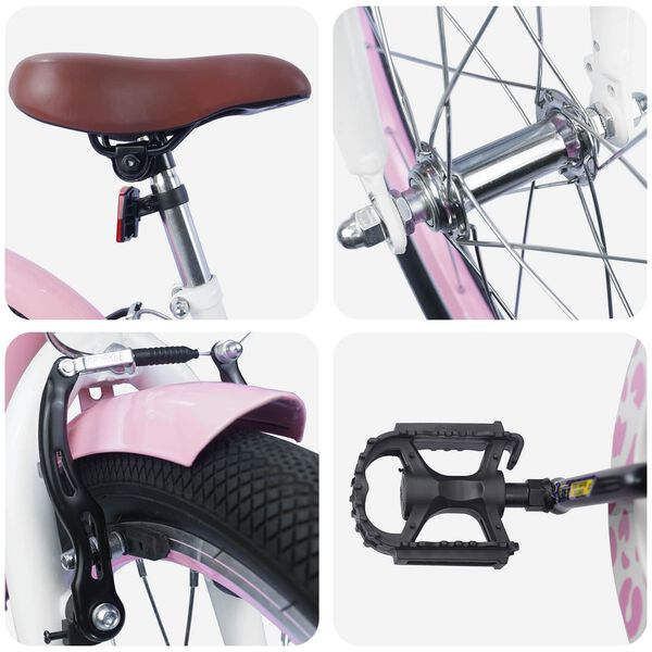 vidaXL Rower Dziecięcy 20 Cali dla dzieci w wieku 6-11 lat Jasny r&oacute;ż