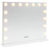 vidaXL Lustro LED do toaletki Biały 58 x 10 x 47 cm Szkło i stal