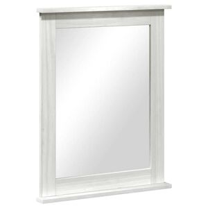 vidaXL Lustro VIGO Biały 55.5 x 5 x 70 cm Lite drewno sosnowe