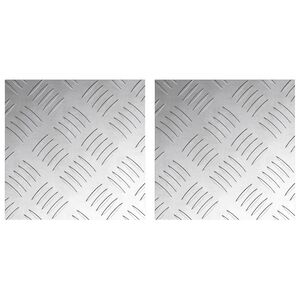 vidaXL Stopień 2 szt. 20 x 20 cm Srebrny Aluminium Kwadrat