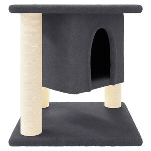 vidaXL Drapak dla kota z sizalowymi słupkami, ciemnoszary, 37 cm