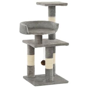 vidaXL Drapak dla kota ze słupkami sizalowymi, 65 cm, szary