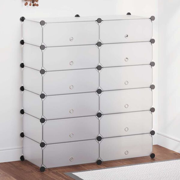 vidaXL Szafka na buty z 12 przegrodami, biała