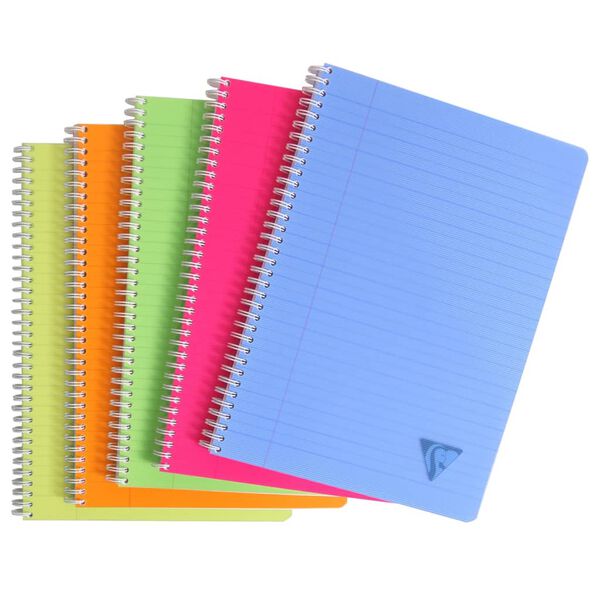 Clairefontaine 5 kołozeszyt&oacute;w Linicolor A4, 90 kartek w linię margines