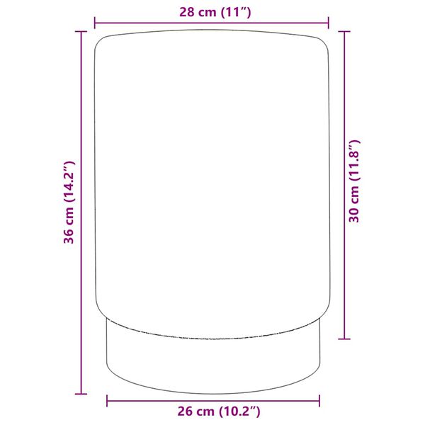 vidaXL Stołek, fioletowo-złoty, aksamit 28 x 36 cm